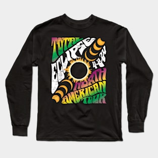 Total Eclipse 2024 Retro Groovy North American Gift For Men Women Long Sleeve T-Shirt